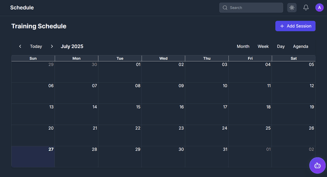 Workout Calendar & Scheduling